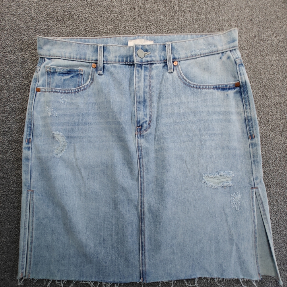 Habitual Light Blue Denim Pencil Skirt